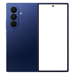 Wall Mural - photo of foldable smartphone similar to android device without background. blue shadow color. templa