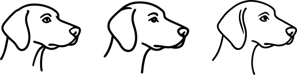 Poster - Weimaraner dog head side profile outline vector