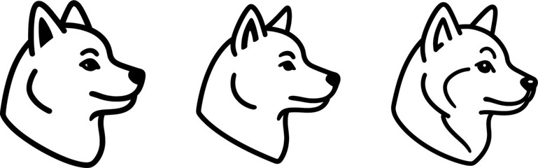 Poster - Shiba inu dog head side profile outline vector