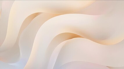 Poster - Abstract White and Beige Paper Waves Background Texture Art Design Pattern
