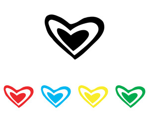 Poster - Heart icon vector. Love icon sign symbol in trendy flat style. Set elements in colored icons. Heart vector icon illustration isolated on white background