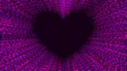 Poster - Heart particle tunnel. Computer generated 3d render