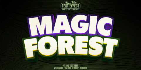 Poster - Magic editable text effect, customizable forest and fairy 3d font style