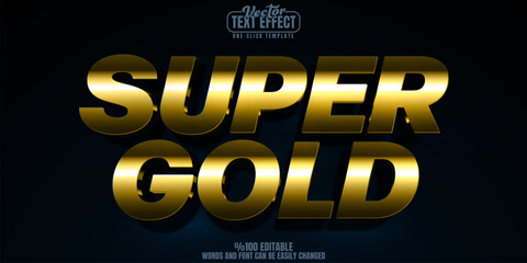 Poster - Gold editable text effect, customizable shiny and metallic 3d font style