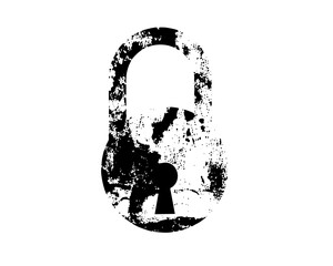 Poster - Vector Distressed padlock with keyhole