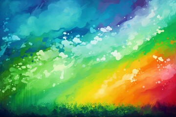 Poster - Vibrant and colorful abstract painting creating a beautiful gradient of colors, perfect for backgrounds and designs