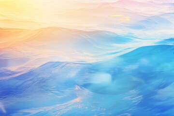 Poster - Soft pastel colors blend seamlessly in a dreamy abstract representation of flowing water, illuminated by a warm, golden light