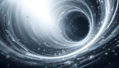 Poster - Abstract image of a swirling vortex or tunnel, with light emanating from the entrance, creating a sense of depth and motion.