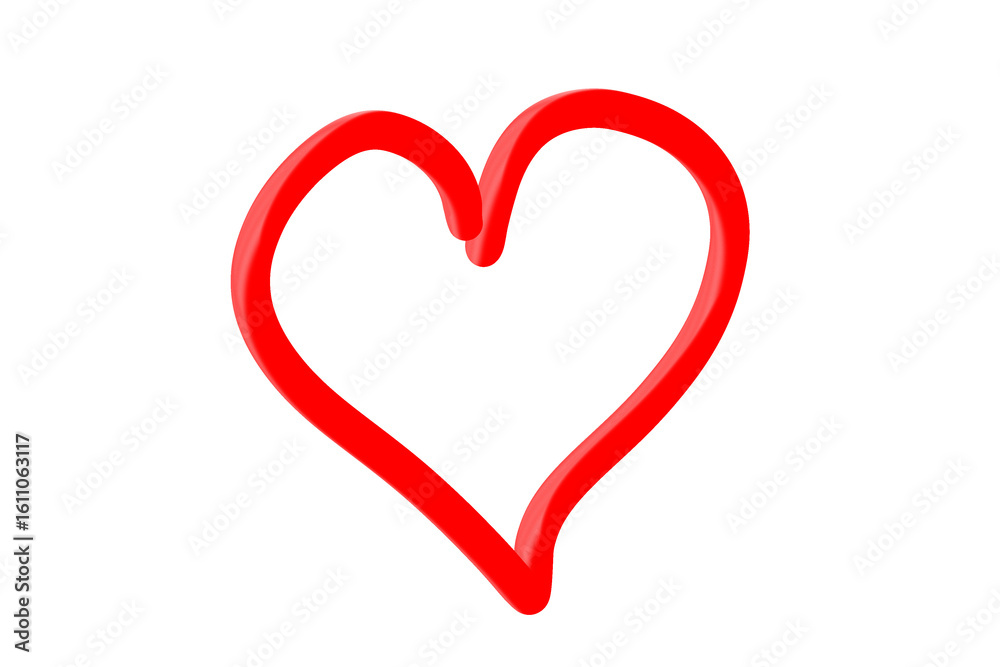 Red Heart Metallic Clipart Isolated 3D PNG Transparent Background ...