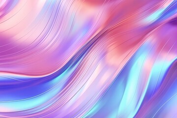 Poster - Pastel holographic iridescent abstract background with smooth elegant curves and lines