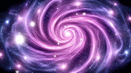 Wall Mural - Swirling galaxy of pink and purple colors, sprinkled with many bright stars
