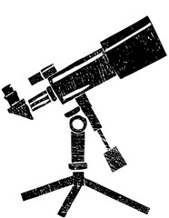 Wall Mural - vector detailed telescope with tripod support.