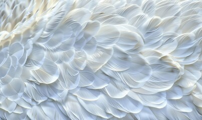 Poster - Close up of white feather texture background for fashion or nature themes