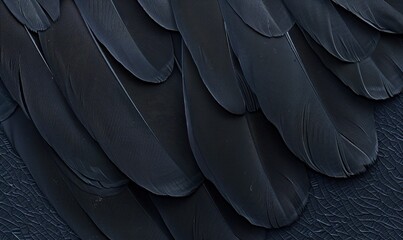 Poster - Detailed bird feathers pattern background natural textures and dark plumage