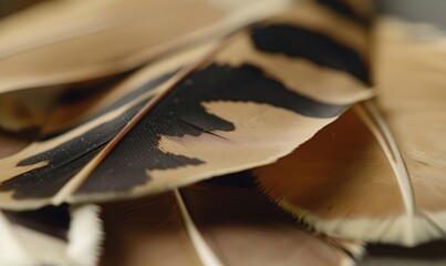 Poster - Elegant brown feathers close up abstract design for creative backgrounds