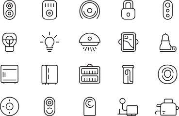 Fototapete - Versatile icon set featuring a distinctive silhouette style for diverse digital and print applications