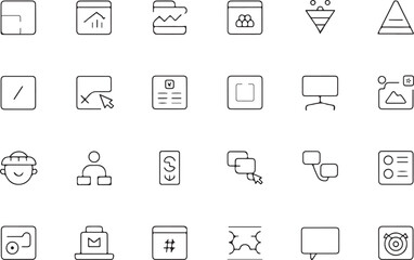 Fototapete - Modern abstract geometric shapes and lines icon set featuring a distinctive silhouette style