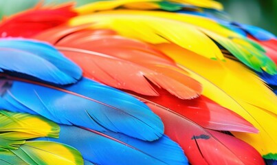 Poster - Vibrant feathers displaying bold color and soft texture for visual impact