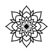 © taslima - intricate floral mandala design in black and white