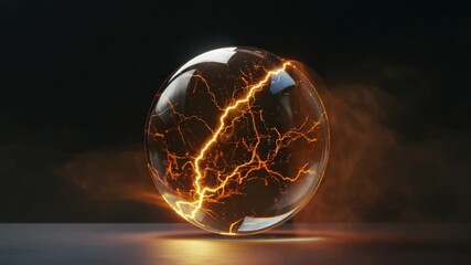 Poster - Glowing orb with fiery veins