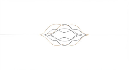 Poster - Abstract design of single line outline vector on white background  