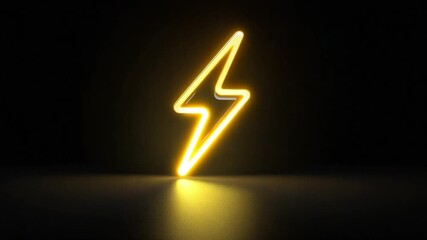 Poster - Neon lightning bolt graphic on dark background