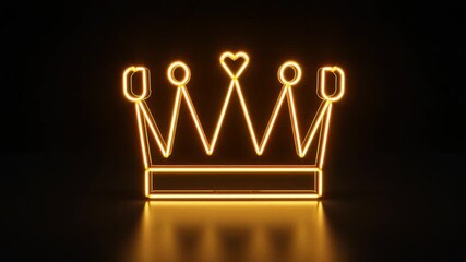 Poster - Neon crown graphic on dark background