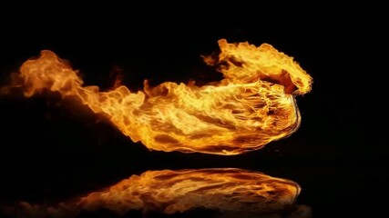 Poster - Fiery Burst Reflected on Dark Surface
