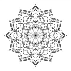 A black and white mandala illustration vector style coloring page 