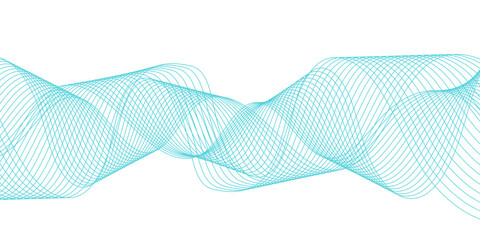 Poster - : Abstract curvy line art wavy flowing dynamicsound, wave, wind, information flow. Twisted curve lines and blend effect, frequency sound wave lines. Stripe isolated science digital flowing black line.