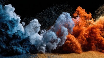 Poster - Dynamic Abstract Composition of Floating Flour Particles in Motion