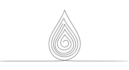 Poster - Simple minimalist water drop design in single line outline vector  