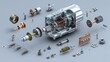 © Kitta Studio - Exploded View Diagram of Compressor Assembly for Technical Reference