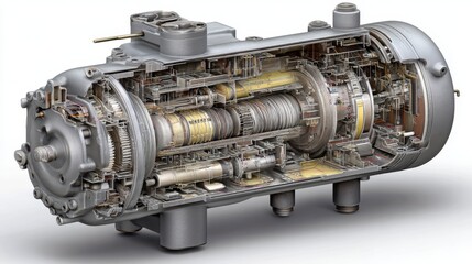 Poster - Detailed Exploded View Diagram of Compressor Assembly Components