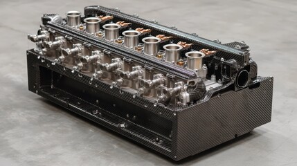 Poster - Carbon Fiber Engine Block Designed for High-Performance Applications