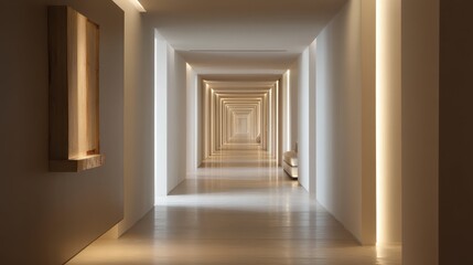Poster - Modern Long Hallway with Sleek Recessed Lighting Details