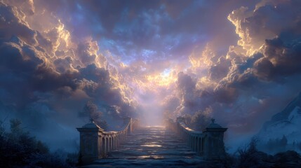 Poster - Magical Bridge of Light Leading to Celestial Heaven Scene