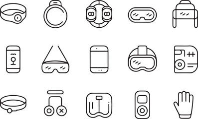 Fototapete - Versatile icon set featuring a bold black silhouette design for modern applications and branding