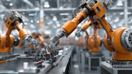 Poster - Robotic Arms Assembling Products on an Automated Production Line