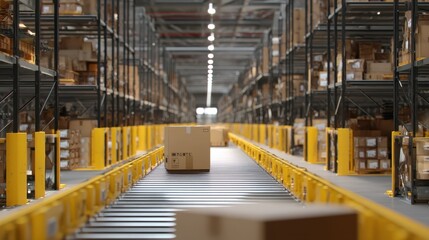 Poster - Advanced Robotic Machinery Navigating Warehouse Logistics System