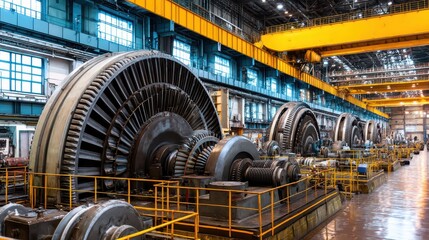 Poster - Industrial Turbine Machinery Inside Power Generation Facility
