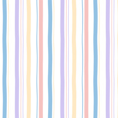 Wall Mural - Pastel striped fabric texture background.Multicolor seamless stripe pattern.Hand drawn vertical stripes lines abstract repeat pattern vector illustration background wallpaper.