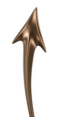 Poster - Bronze arrow shape, smooth metallic texture, suggesting growth, progress, direction, or upward trend, suitable for business or website design