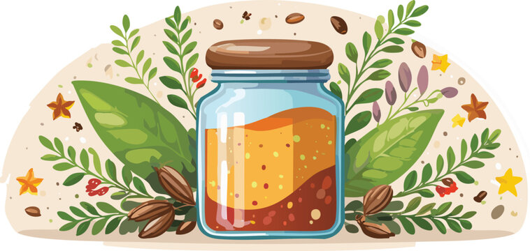 spice jar icon vector illustration.signs, illustration, design, symbol, vector, clip art, colourful, colours, graphic, label, liquid, merchandise, no people, cut out, mexican food, outline, simple, 