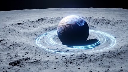 Ancient sphere on a lunar surface