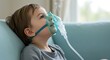 © Jahanara - Young child receiving nebulizer treatment mask breathing