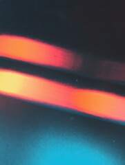 Poster - Abstract light leak effect with warm orange and teal glow. Retro film grain texture for overlay and background. Lens flare.