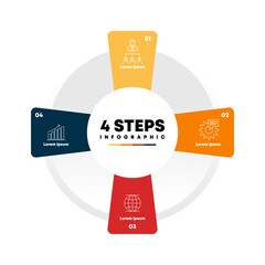 Poster - Circle chart infographic template with 4 options for strategy presentations. Vector illustration Eps	
