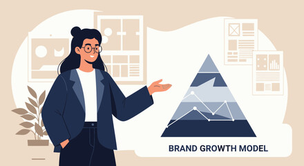Poster - Successful Company Growth Strategy Presentation By Business Woman