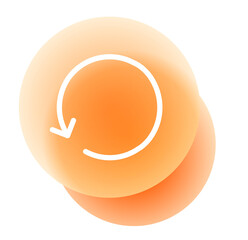 Poster - Abstract Orange Gradient Button with White Circular Arrow:  Modern, Minimalist, Refresh Icon Design.